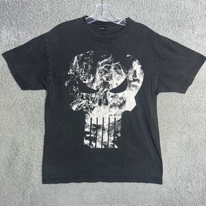 VTG Marvel Punisher T Shirt Men's Size L Black Mad Engine Graphic Print‎ Y2K Tee